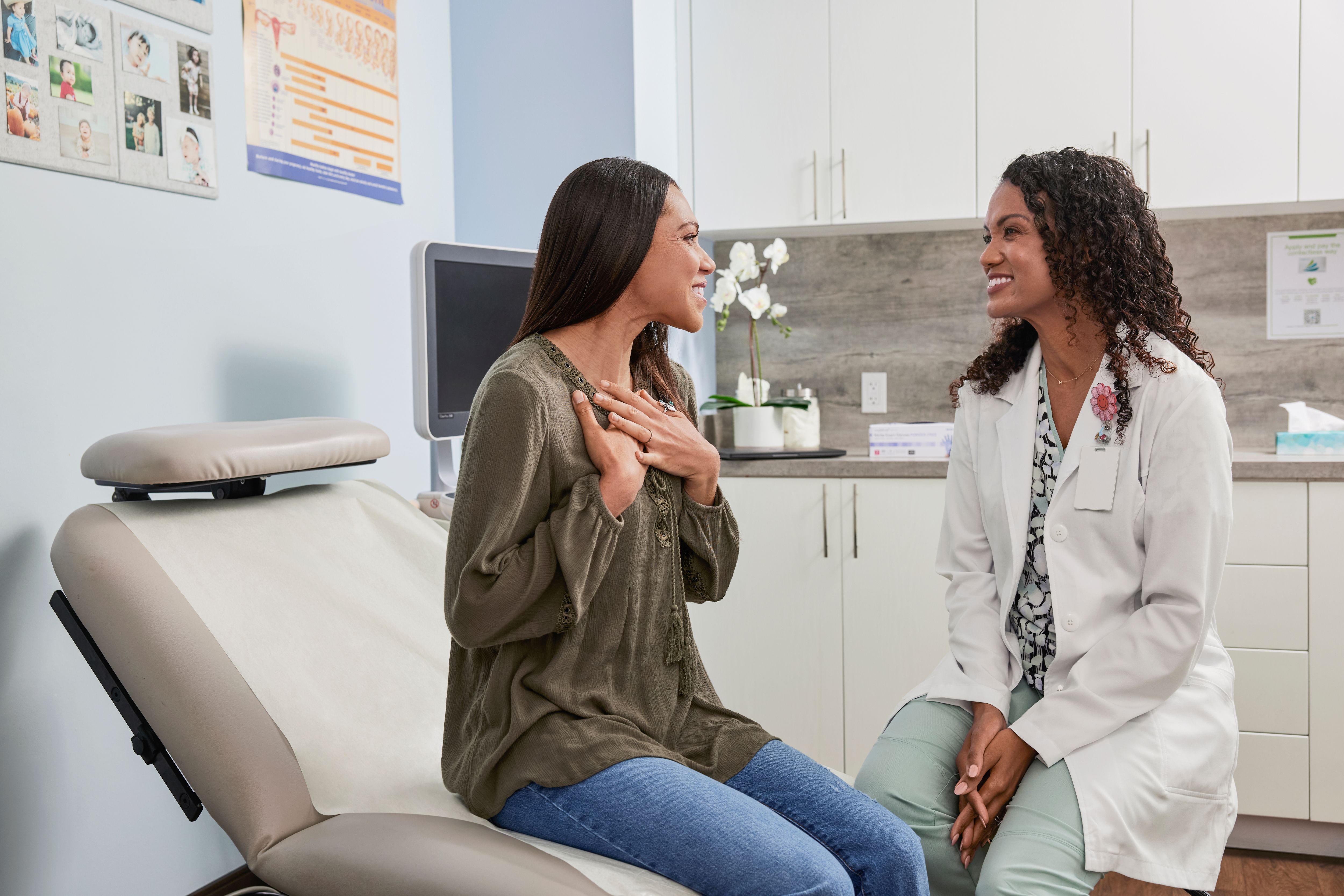 Woman speaking to a doctor